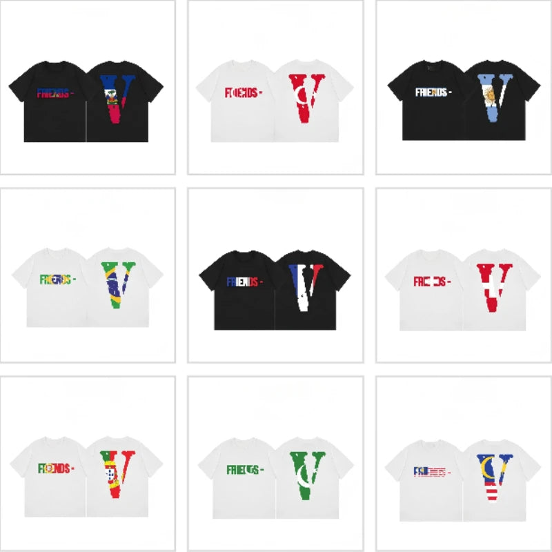 World Flag Streetwear T Shirt Vlone Friends National Flags Graphic Top Casual Daily Wear Gift Fashion Tee  T Shirt Women