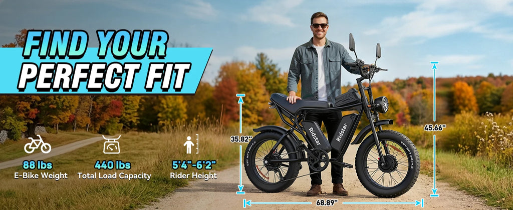 RIDSTAR PRO30 4000W Electric Bike for Adults 33MPH 48V 40AH 20x4" Fat Tire Dirt Bike Shimano 7-Speed E-Bike Commuter Motorcycle