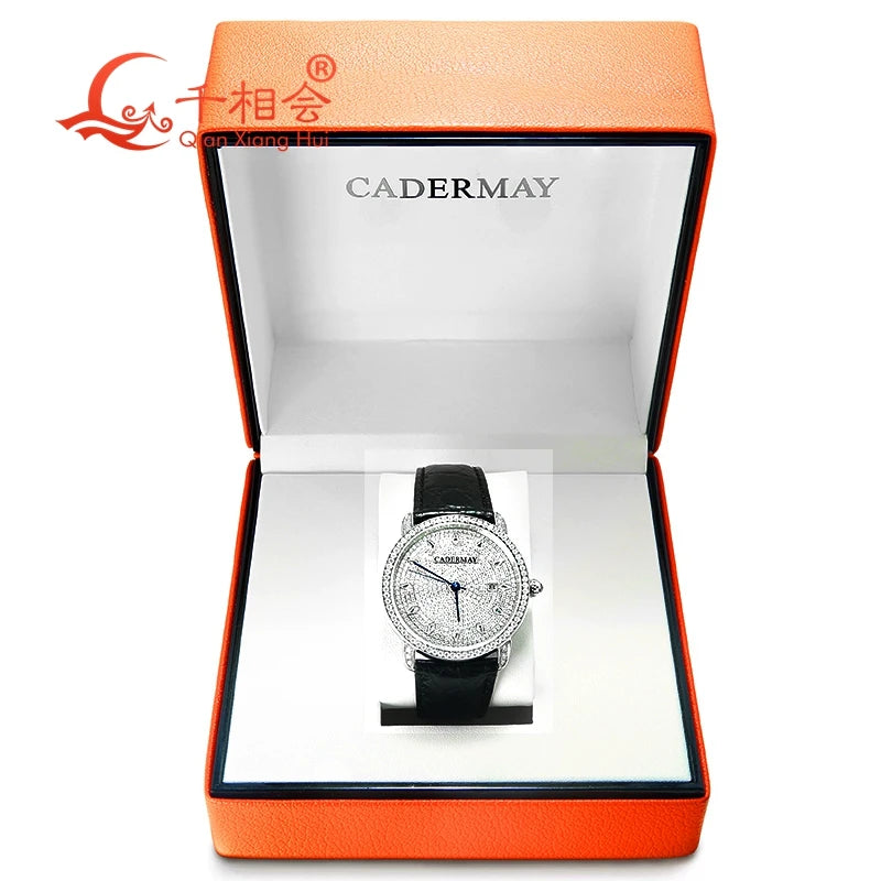 Luxury Full Moissanite Transparent Movement Mechanical Watch for Men Hip Hop Iced out Jewelry Wristwatch