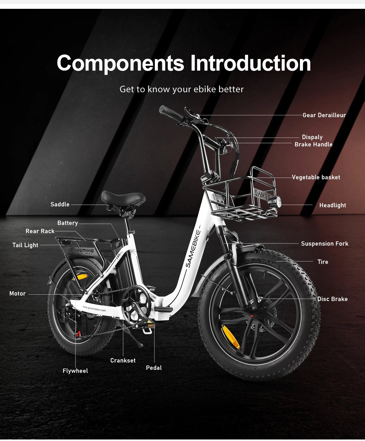 Folding E-bike 500W Brushless Motor 36V13AH Battery Electric Bike Alluminum Alloy All Terrain 20*4Inch Fat Tire Electric Bicycle