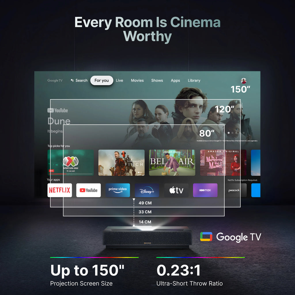 Cinema Edge Ultra Short Throw 4K UHD Laser TV UST Fengmi Projector DLP 4K Home Theater Smart Proyector 3D