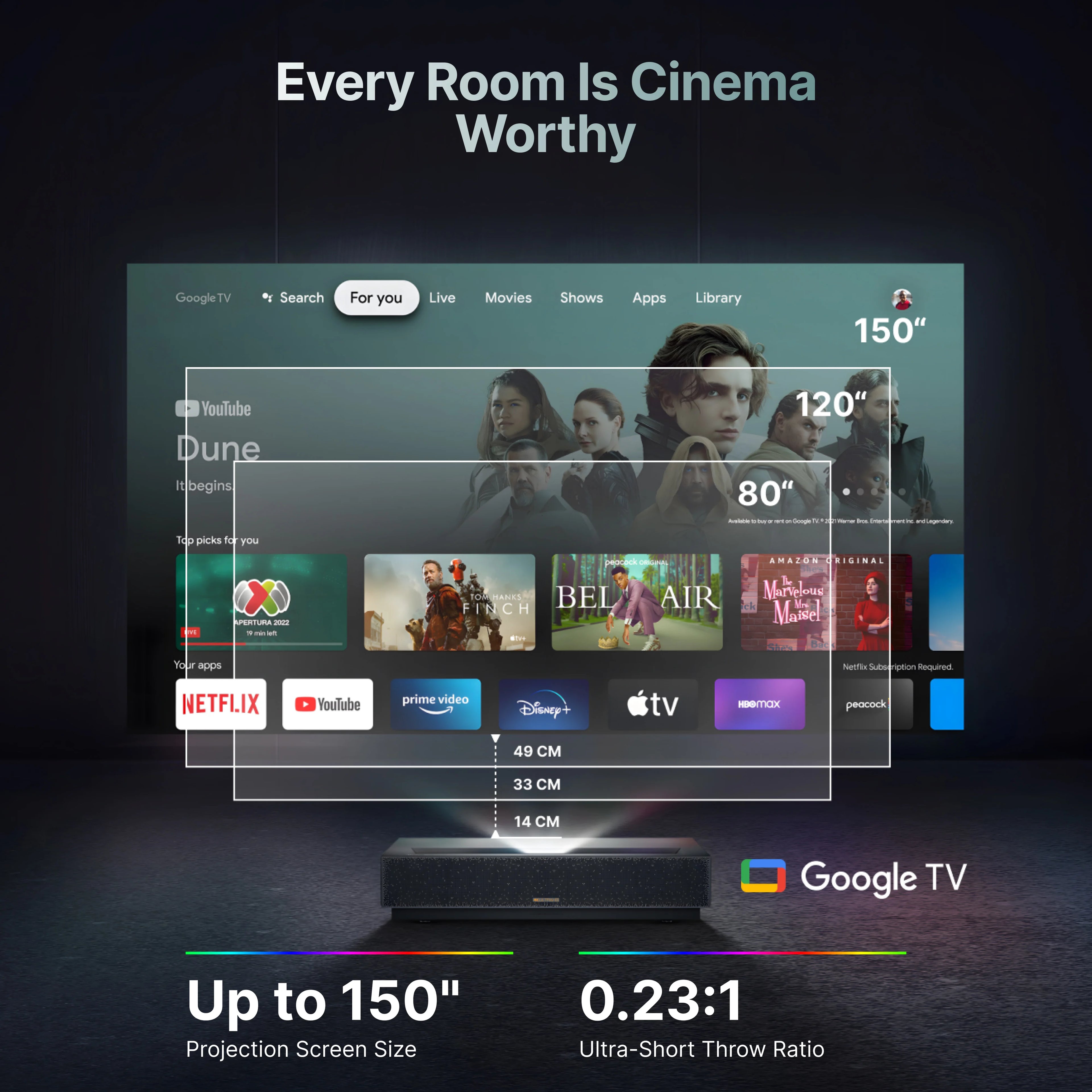 Cinema Edge Ultra Short Throw 4K UHD Laser TV UST Fengmi Projector DLP 4K Home Theater Smart Proyector 3D