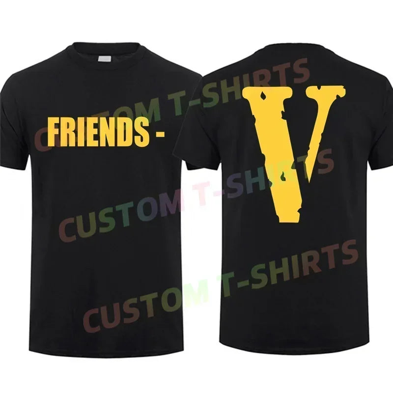 2025 Men T Shirt Casual Vlone Stay Away From Your Friends T-shirt Graphic Summer Short Sleeves 100% Cotton S-3XL Cool Tee