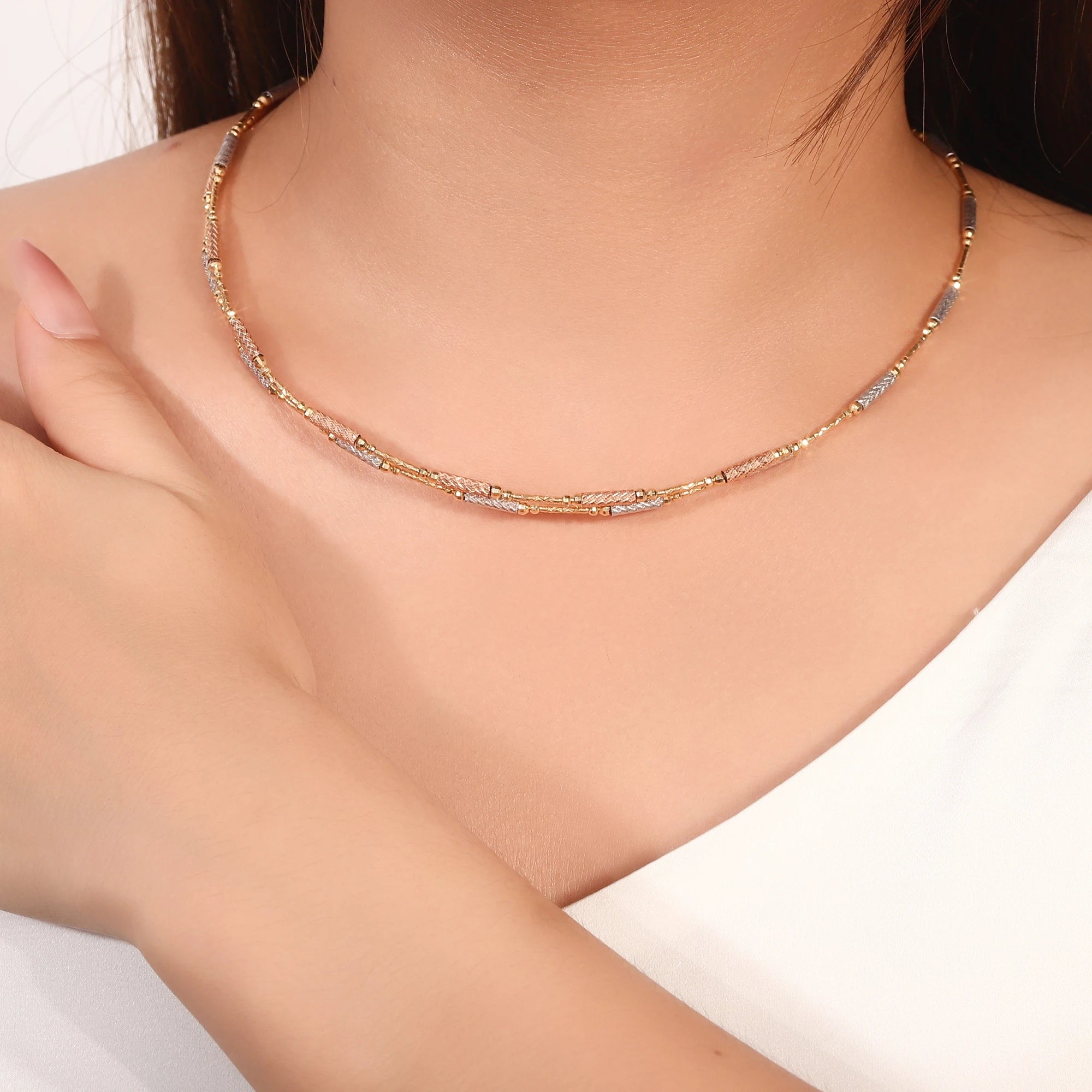 Provence 18K Solid Gold Magnetic Bracelet/Necklace Premium Luxury Jewelry Gift for Women Men Trendy Link Chain Fine Jewelry