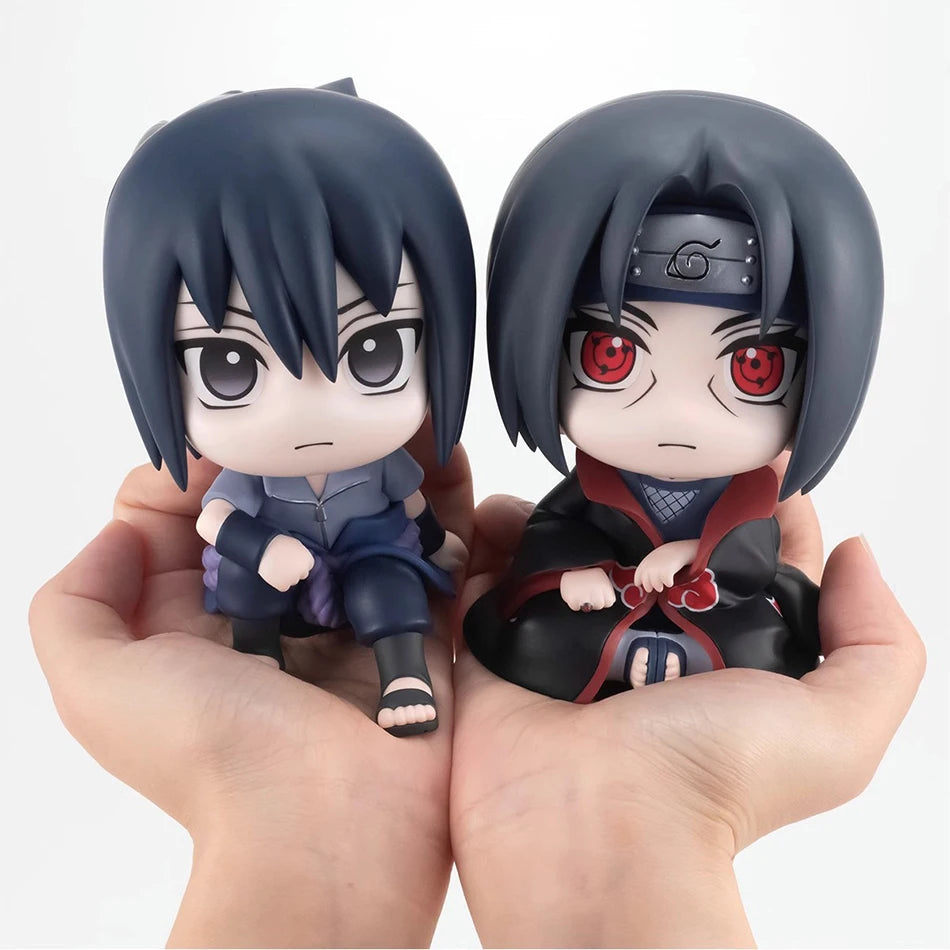 HOT Naruto Anime Figure Naruto Kakashi Action Figure Q Version Kawaii Sasuke Itachi Figurine Car Decoration Collection Model Toy