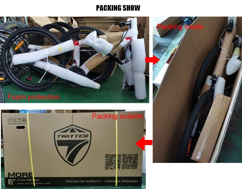 TWITTER E300 27.5/29in 48V500W13A resistive force bike 624Wh mountain e-bike with power-off hydraulic brakes electric bicycle
