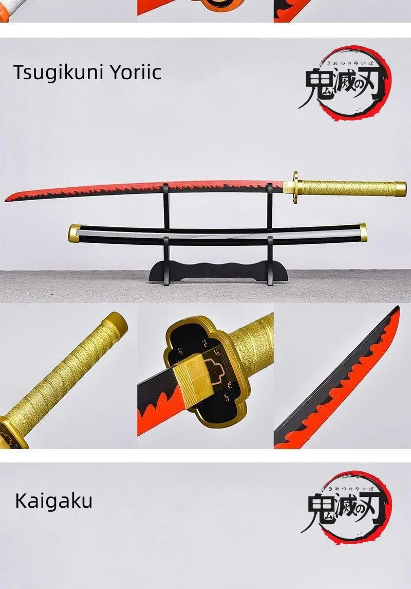 104cm Japanese Katana Samurai Sword Accessory Demon Slayer Katana Tanjirou Sword Kimetsu No Yaiba Iron Ninja Knife Cosplay Toy