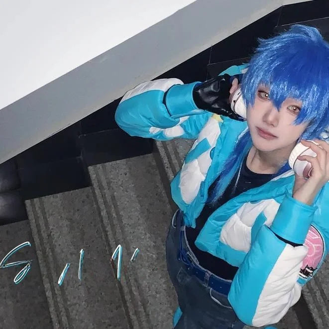 DMMD Dramatic Murder Leaf Matsuda Outerwear Cosplay Vest Loose Fit Long Sleeve Short Length Zipper Closure Cartoon Anime