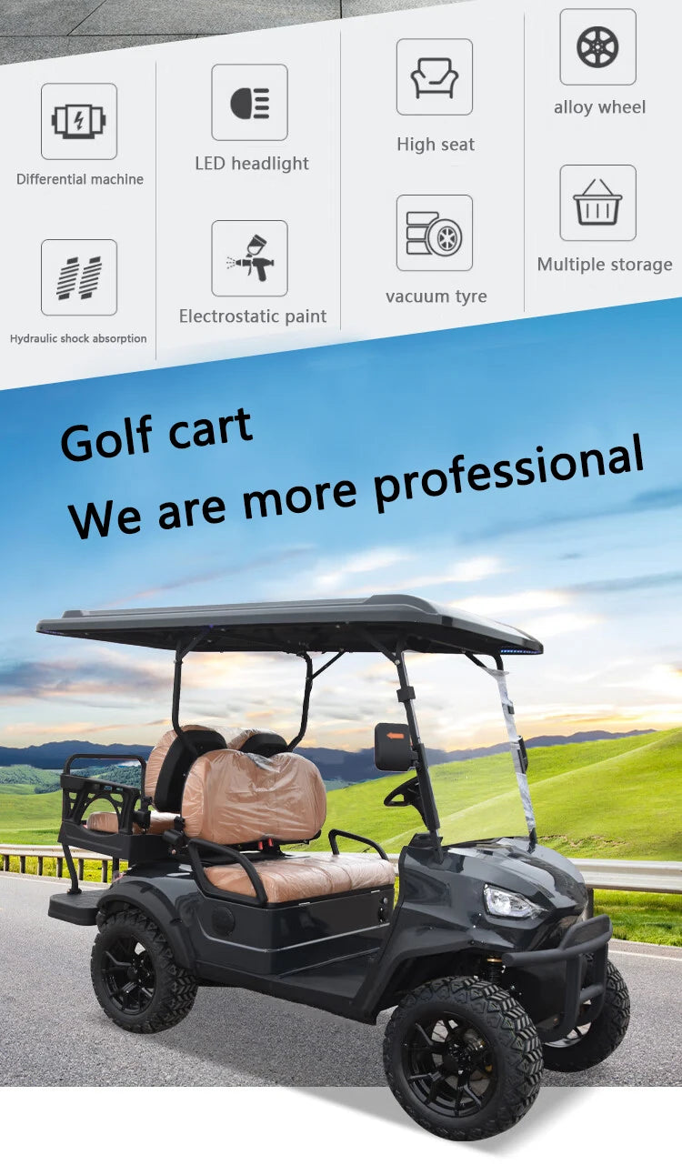 High Performance New Road 6 Wheel Drive Street Legal Club Car Electric Golf Cart Buggy 30-50Km/h Front Disc Brakes80-100km Range