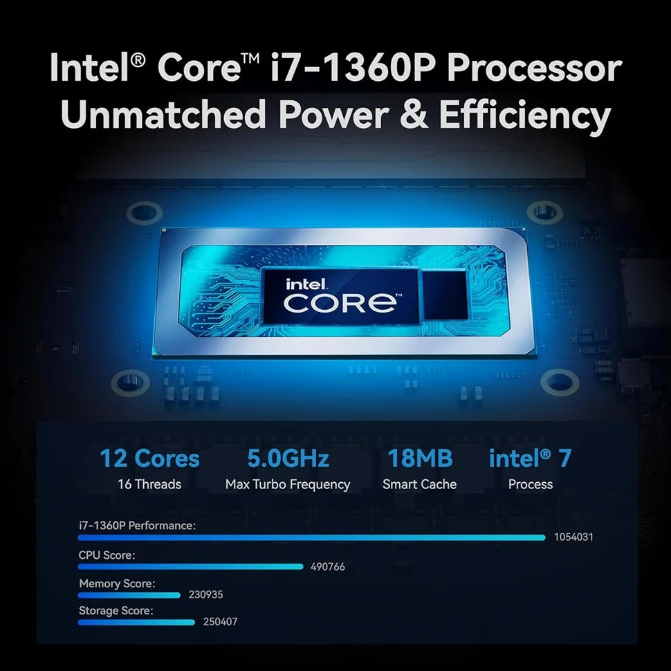 Khadas Mind 1 Mini PC, Intel Core i7-1360P 5.0GHz Micro Desktop Computer with 5.55Wh Standby Battery, 32GB+1TB WiFi 6E, BT5.3