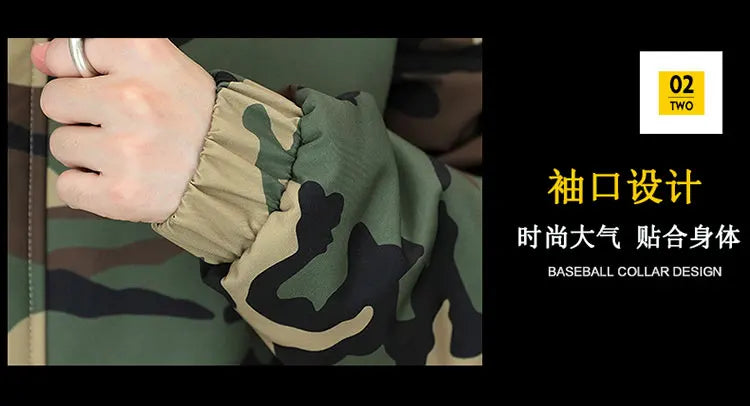 Fashion Mid-Length Camouflage Warm Parkas Winter Men's High Street Wear Windproof Hooded Plush Jackets Outdoor Thick Fleece Coat
