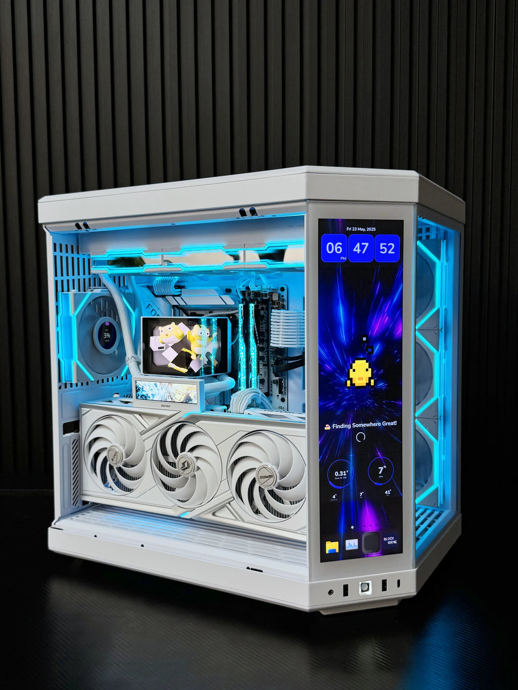 Pure white high-end sea view room computer host 9800X3D 5080 high-value touch screen desktop