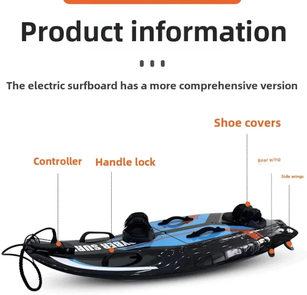 Carbon Fibre Powered Water Float Board Electric Surfboard Special Skateboard Electric Surfboard 15 KW Professional Carbon Fibre