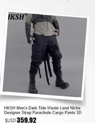 HKSH Spring New Men Tide Punk Sand Waste Land COS Asymmetric Deconstruction Pleated Coats Futuristic Washed Short Jackets HK4206