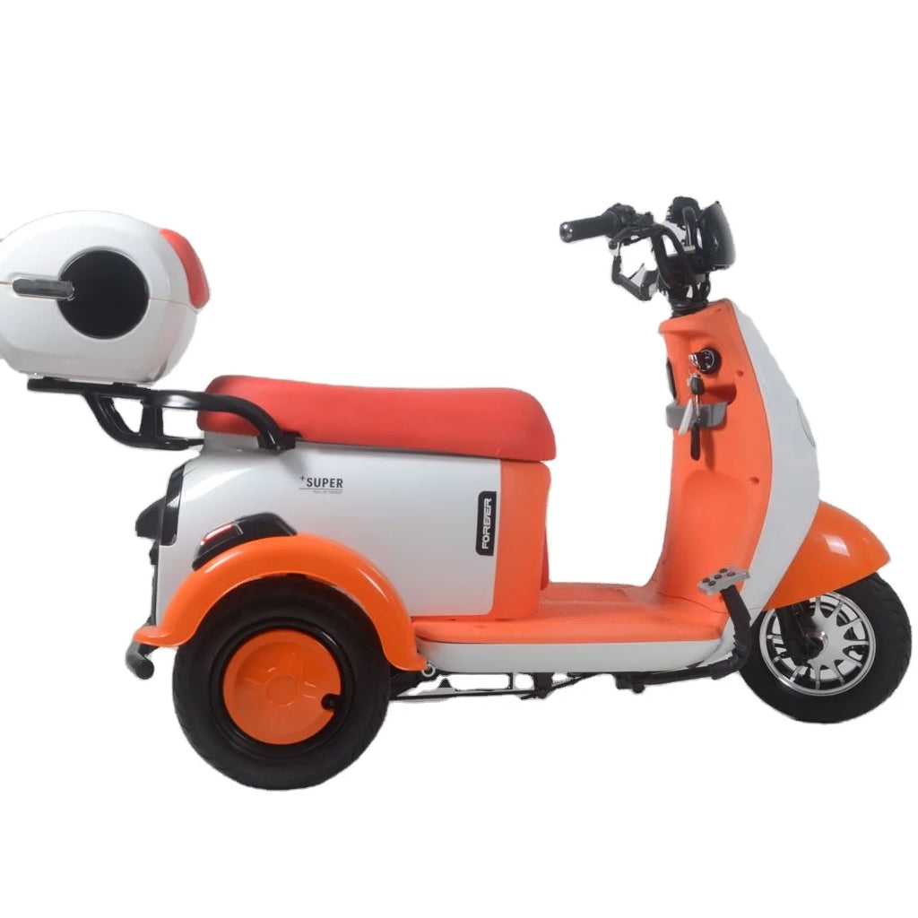 Stylish 500W Retro Electric Tricycle Three-Wheel Electric Scooter with Storage Box for Urban Travel