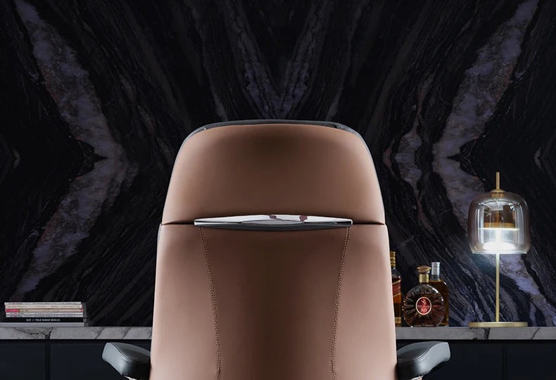 Italian Light Luxury Chiar Leather Boss Office Cowhide Comfortable President Chair Swivel Computer Silla Oficina Furniture