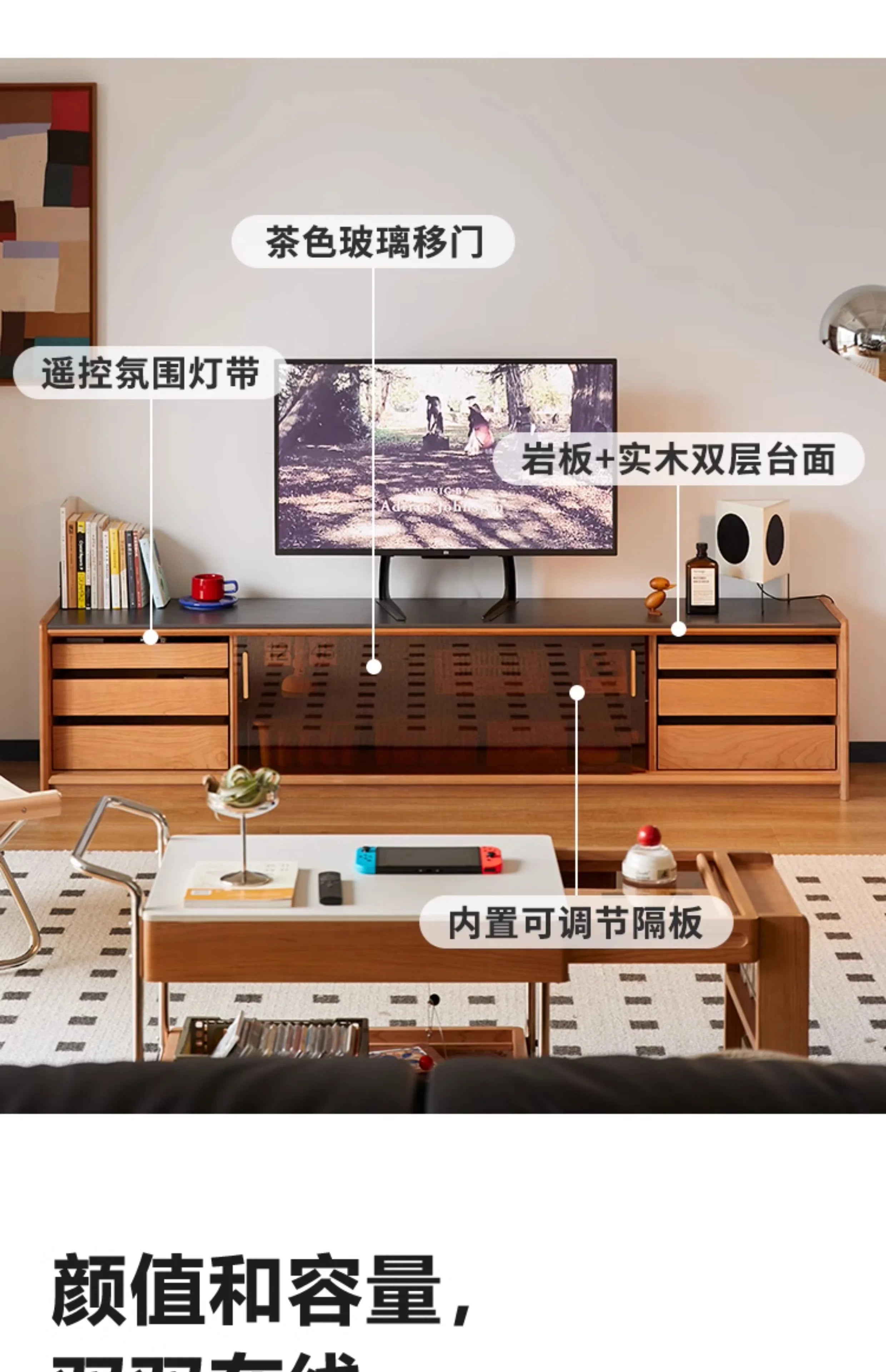 E136  Storage Universal Tv Stand Modern Nordic Organizer Luxury Modern Tv Cabinet Living Room Led Mueble Para Televisor Furnitur