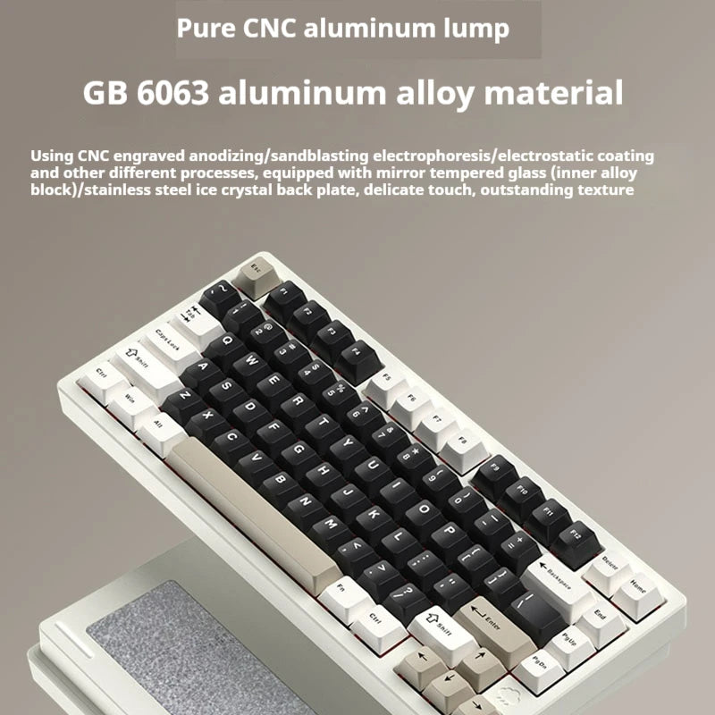 In Stock RAINY75 Mechanical Keyboard Hot-swap Aluminium Alloy Tri Mode RGB GASKET Gaming Keyboards Laptop Accessories custmgifts