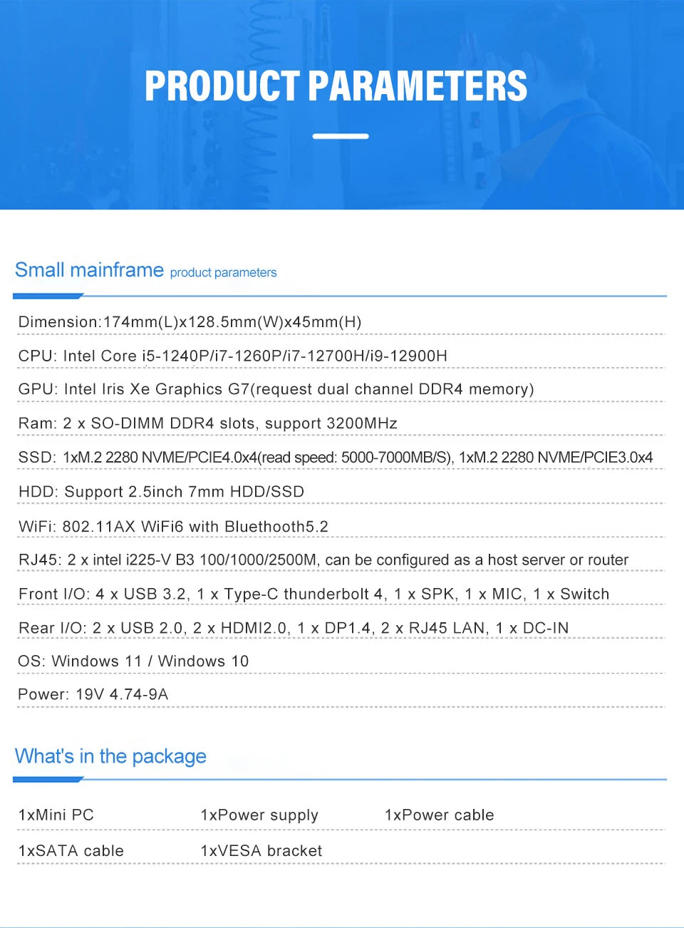 13Th Gen Mini Gaming PC Windows 11 Intel Core i9 13900H DDR5 PCIE4.0 Gamer Office Desktop Mini Computer Quad 4K Displays Wifi6