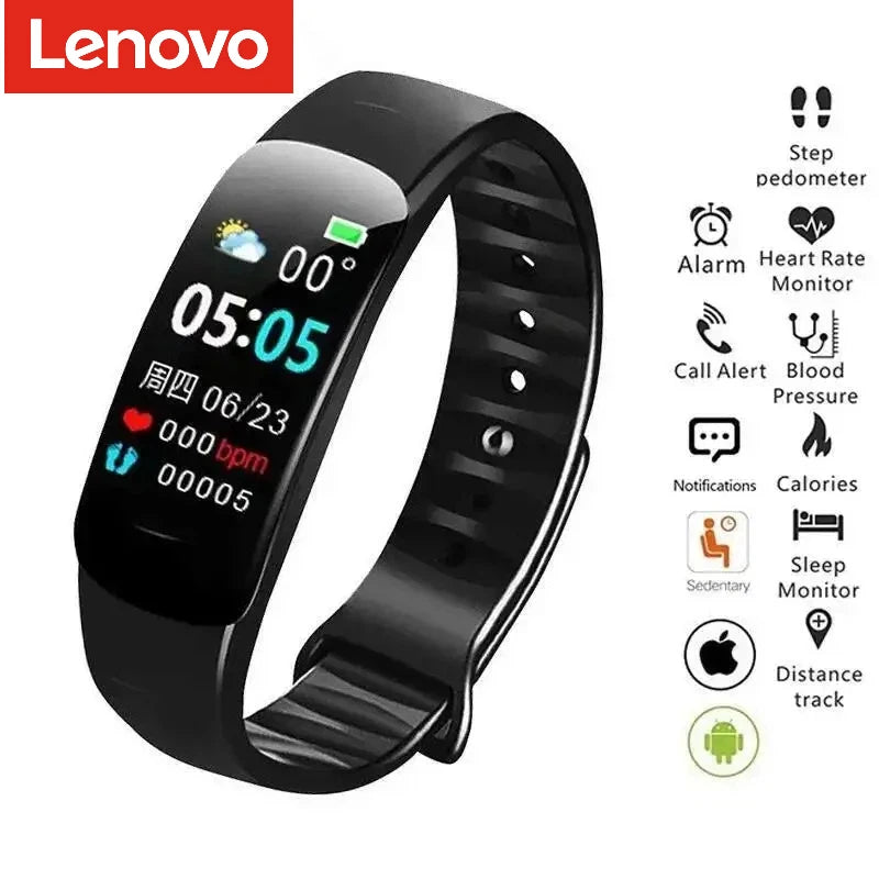 Lenovo C1 Plus Smart Watch Men Women Bluetooth Step Counting Sports Bracelet Fitness Tracker Heart Rate Blood Pressure Sleep
