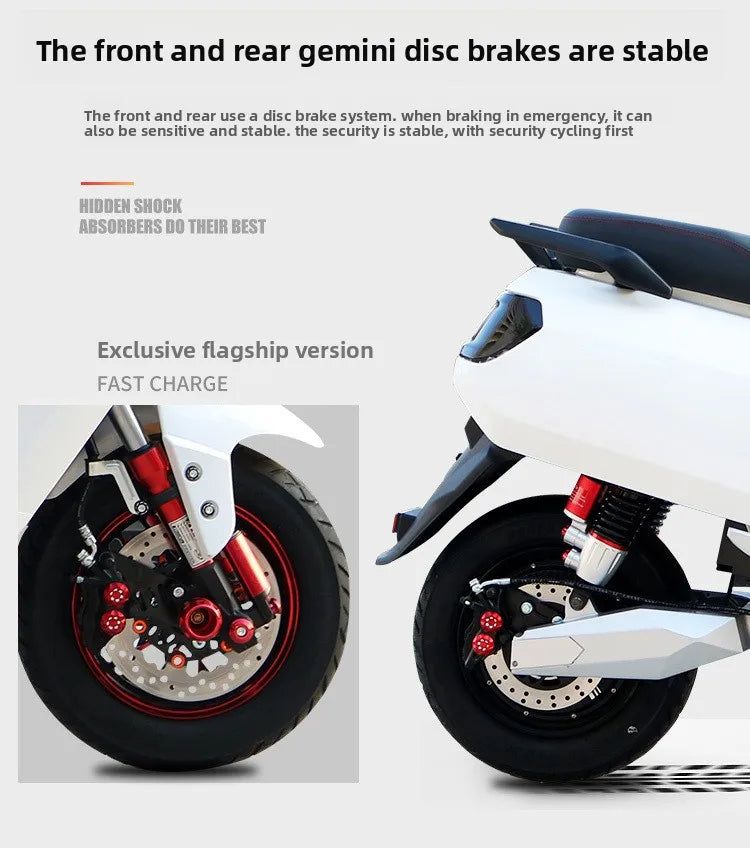 72V Adult Electric Motorcycle Long-Distance Takeaway Pedal Vehicle with Brushless Motor Big Bull Climbing