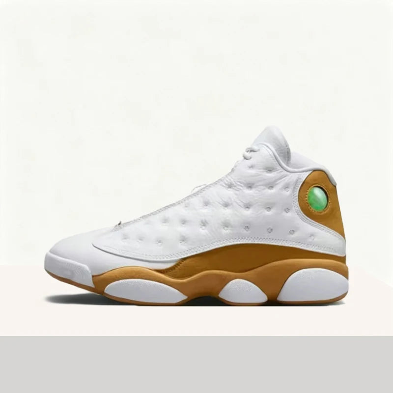 Nike Jordan Air Jordan 13 Retro Fashionable, Lightweight, and Soft Mid-Top Basketball Shoes (Unisex) White/Brown 414571-171
