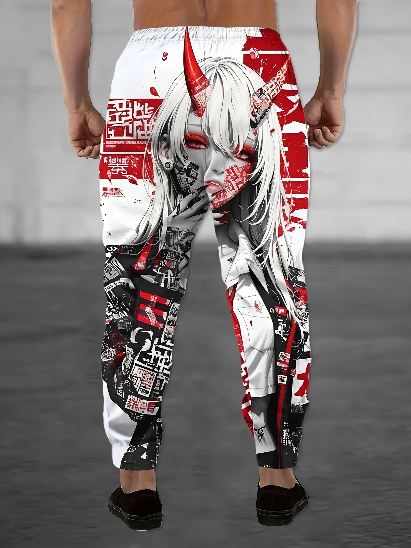 Men's 3D Anime Print Sports Pants, Casual Sports Pants, Adjustable Drawstring Waistband, Slim Fit Sweatpants  Autumn/Winter