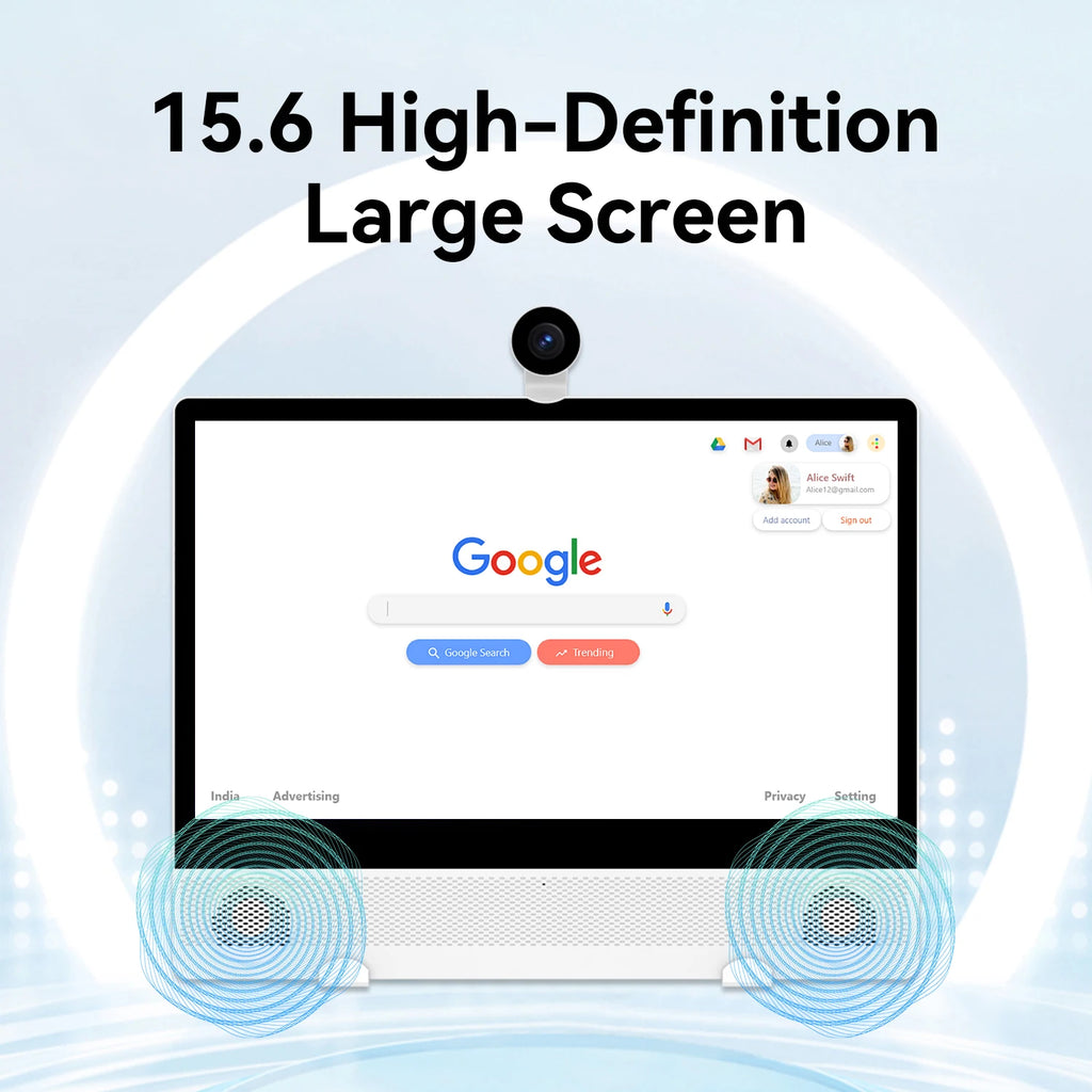 Factory Directly Sale 15.6 Inch 2 1 Portable Smart TV White Cabinet with HD Definition Android OS for Kids Learning Education