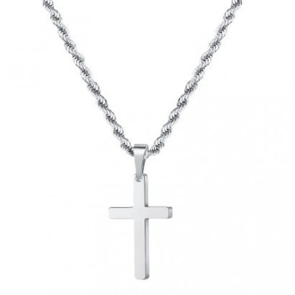 Men's Twist Chain Hip-Hop Trendy Chain Cross Necklace Twist Chain