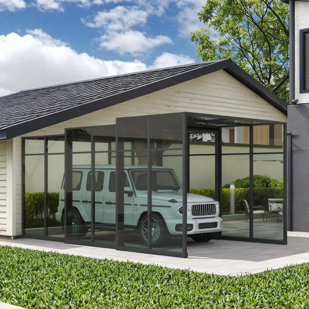 Durable  Automatic Shrinkage Sunshade Garage Foldable Carport, Retractable Carport, Manual, Electric