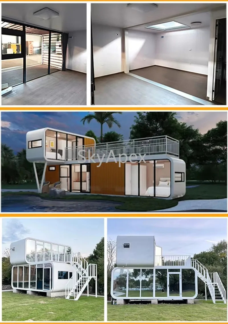 ISO CE Certified Customizable Modular 20ft Smart Apple Cabin Container House with Bathroom Movable Hotel  Use  Windproof  Stable