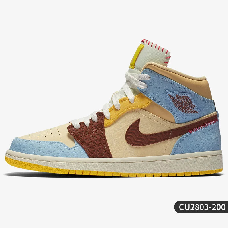 Nike Genuine Jordan 1 Mid AJ1 Men's High-top Basketball Shoes CU2803-200