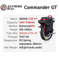 EXTREMEBULL Commander GT 3500W C38 HT Motor 20inch 134V 2400Wh 50S EUC Wheel Monowheel No-load Speed 115km/h Electric Unicycle