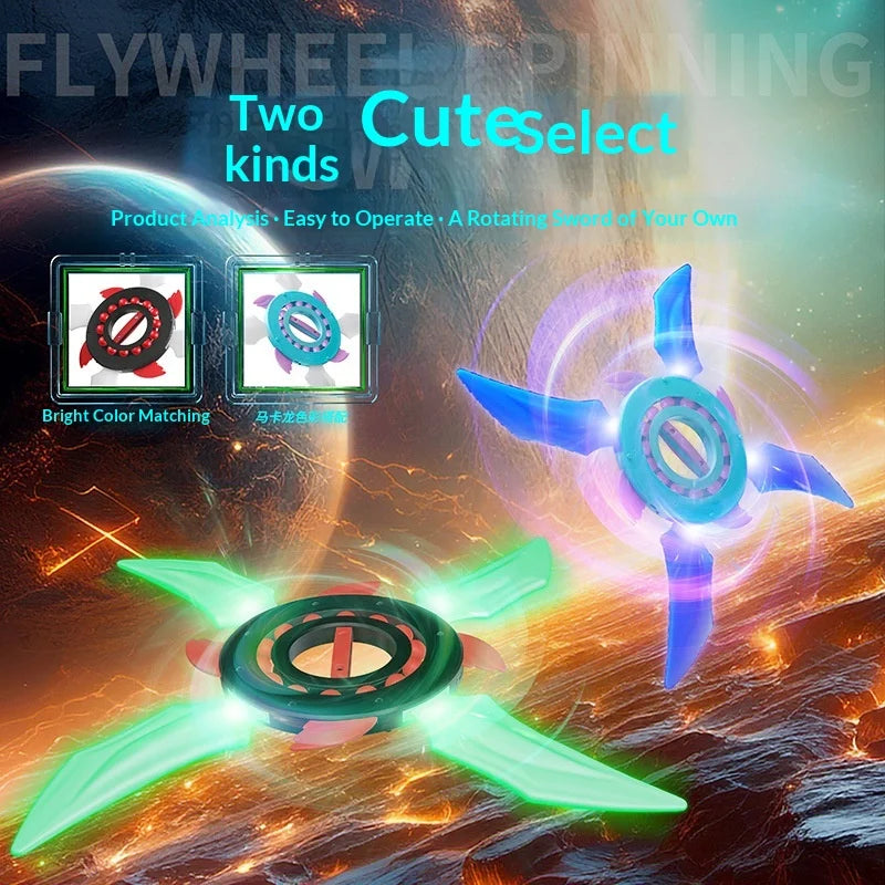 Light Up Ninja Star Fidget Spinner Colorful Led Lights Switchable Long Lasting Easy To Play Rotating Toy Boys Kids Birthday Gift