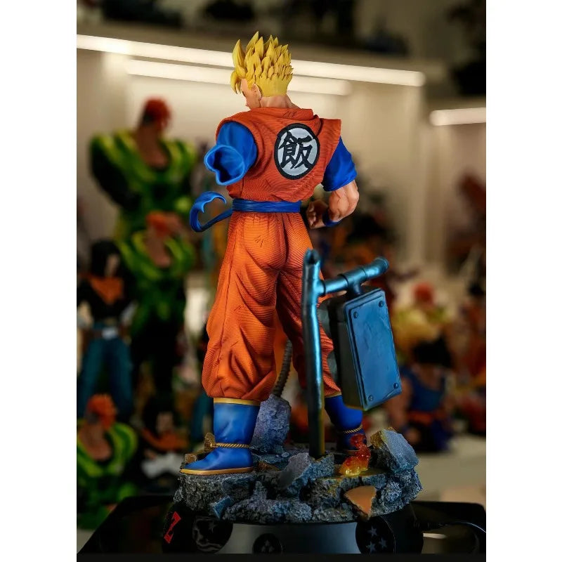 54cm Dragon Ball Figure Son Goku Future Can Emit Light Anime Collectible Model Resin Desktop Decorations Holiday Gifts Kids Toys