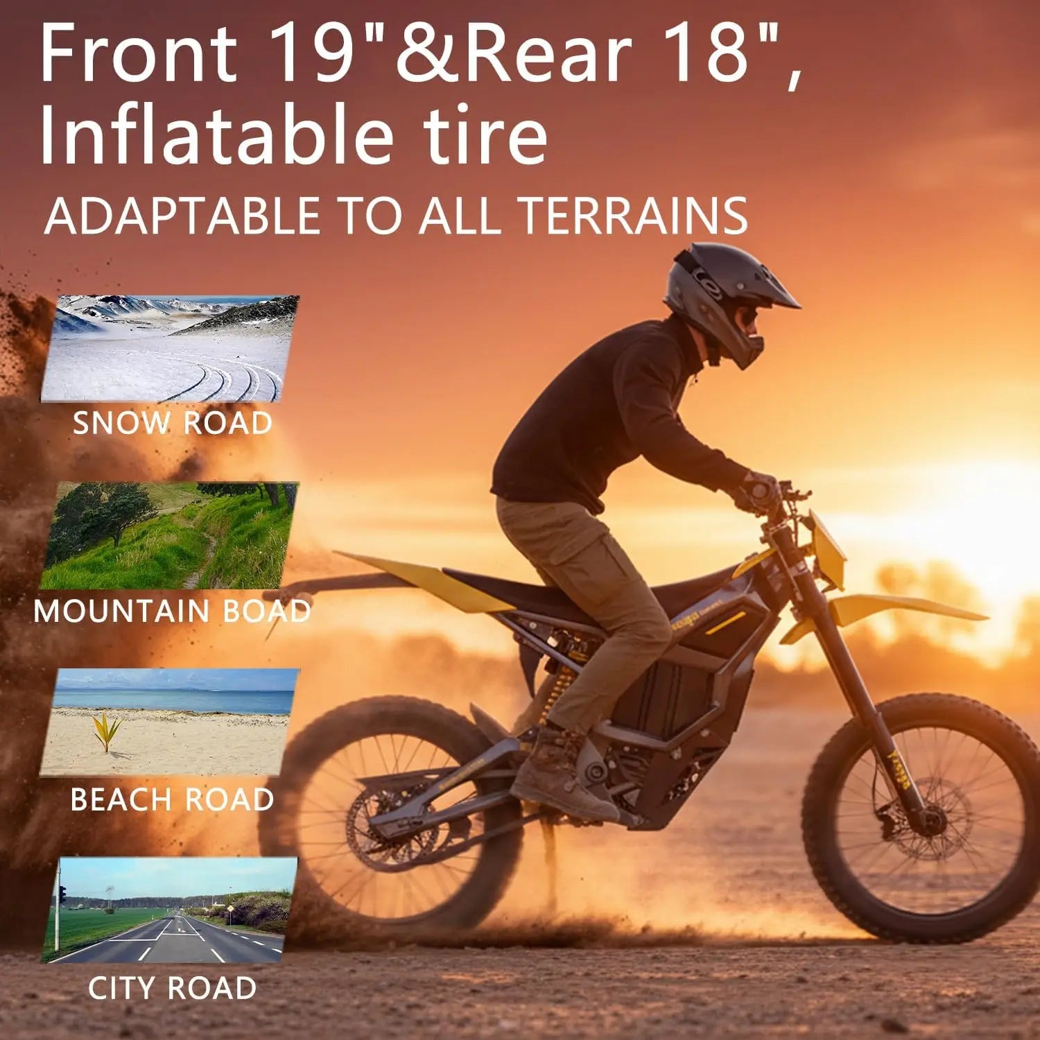 Freego 8000W Electric Dirt Bike 72V 40Ah Mid Drive Off Road Electric Motorcycle 53MPH Adult Ebike 19/18 Tires + 2 Year Warranty