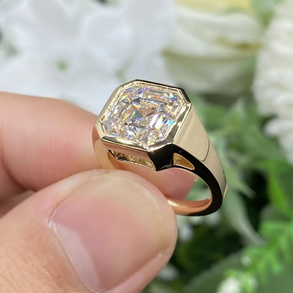Provence Luxury Classic Ring 18KGold DE/VS IGI Lab Grown Diamonds 3ct Asscher cut Ring for Women men Personalized Custom