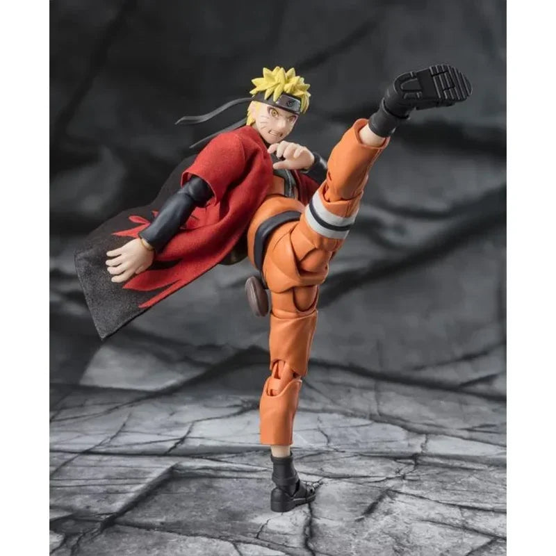 Original Bandai Naruto S.H.Figuarts SHF Uzumaki Naruto Sage Mode Savior of Konoha In Stock Anime Action Figures Model Toys