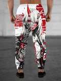 Men's 3D Anime Print Sports Pants, Casual Sports Pants, Adjustable Drawstring Waistband, Slim Fit Sweatpants  Autumn/Winter