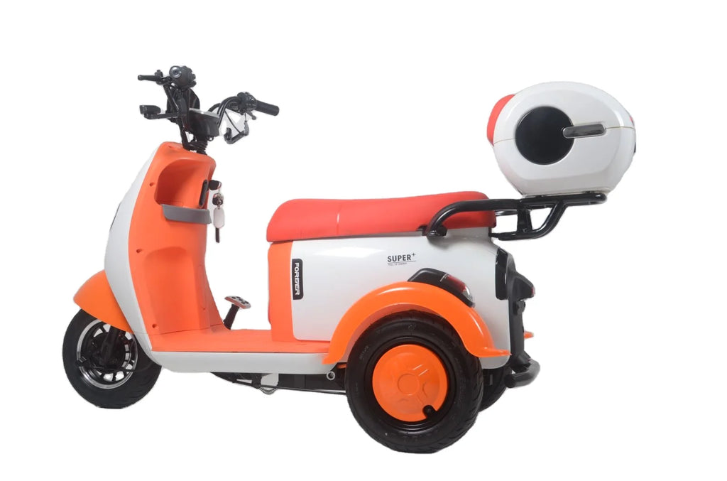 Stylish 500W Retro Electric Tricycle Three-Wheel Electric Scooter with Storage Box for Urban Travel