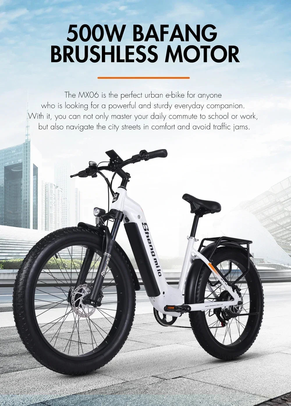 Mountain Electric Bike 500W Motor 48V17.5 Lithium battery 26-inch Tire Urban Commuter Electric Bike  Beach Travel E-Bike