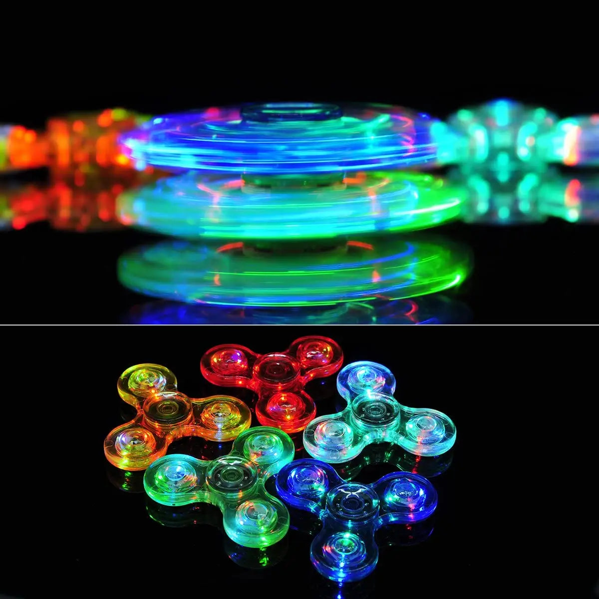 Glow in Dark LED Light Fidget Spinner Finger Toy Hand Spinner Stress Reduction and Anxiety Relief for Children