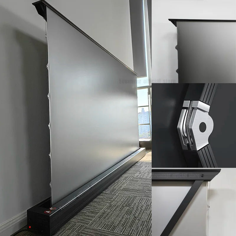 72-120 Inch Motorized Fresnel ALR Floor Rising Projector Screen Ambient Light Rejecting for Normal Throw Projector 3D 8K Image