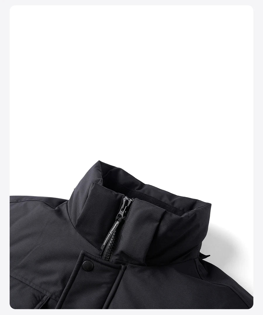 SIMWOOD 2026 Spring Winter New 90% White Goose Down Coats Men Warm Hooded Outdoor Water-repellent Quality Jackets