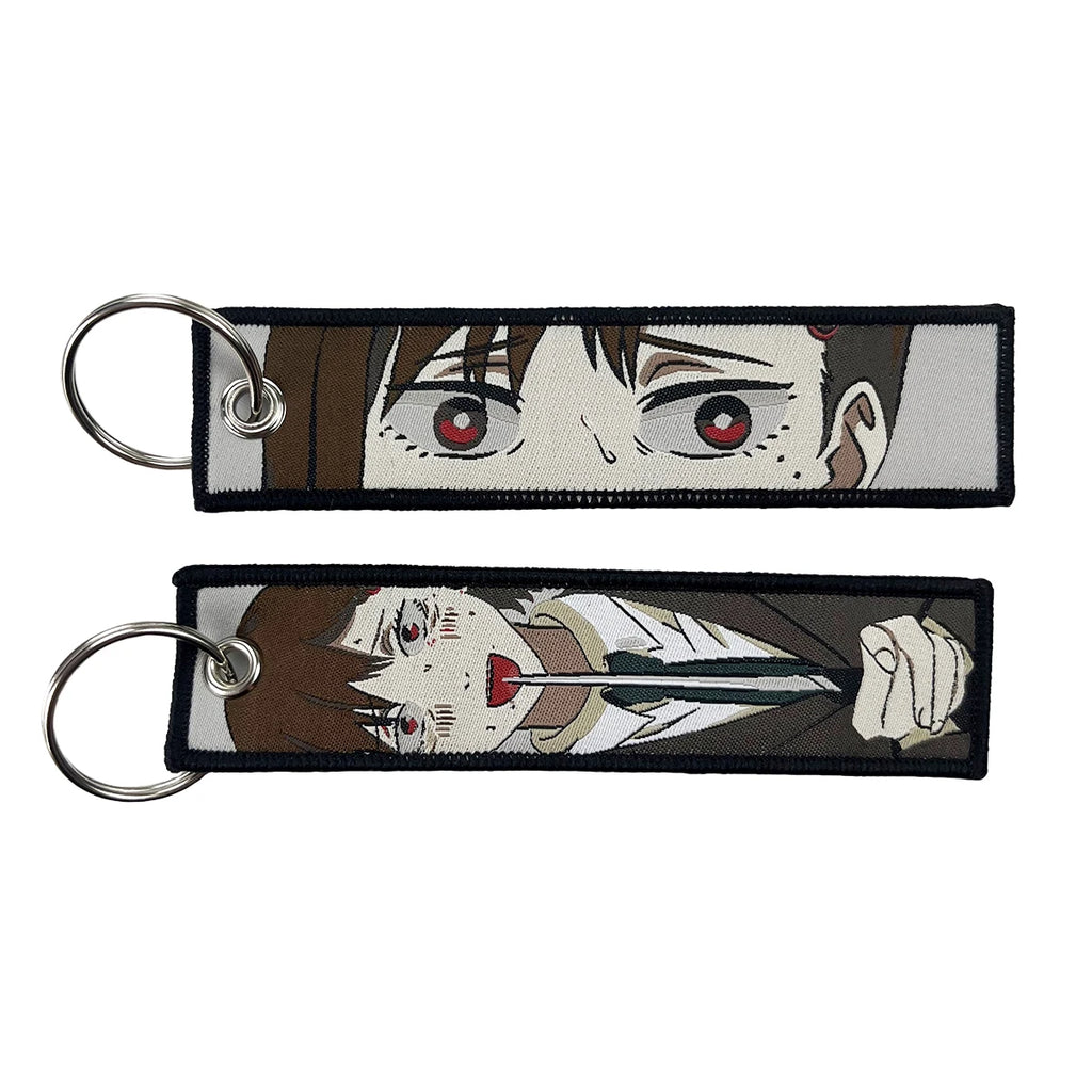 Anime embroidery Key Jet Tag Key chain Cartoon Keychains Key Ring Holder Pendant Gift Wholesale keychain accessories Key