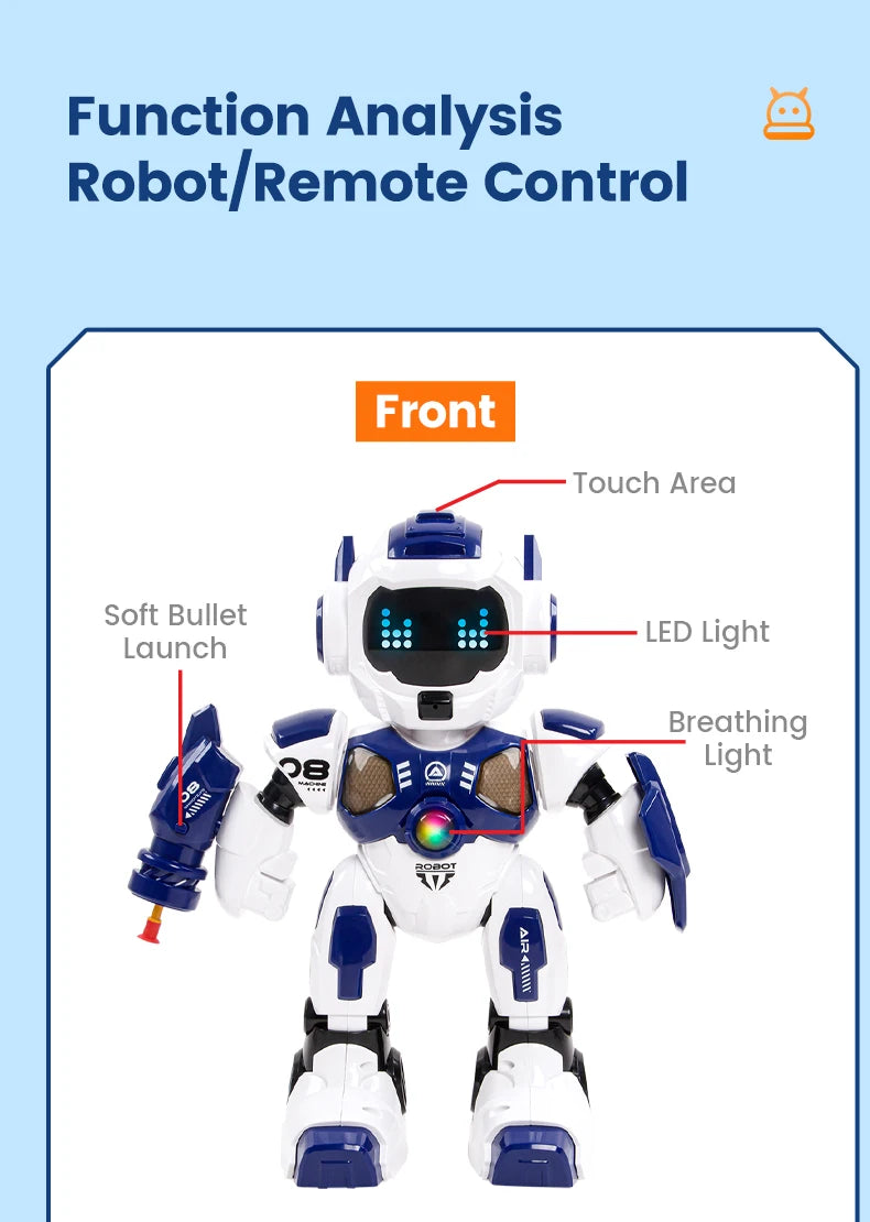 JHD For 2025 New JJRC R35 RC Robot Intelligent Programming Induction Interactive Remote Control Robot Electric Robot Model