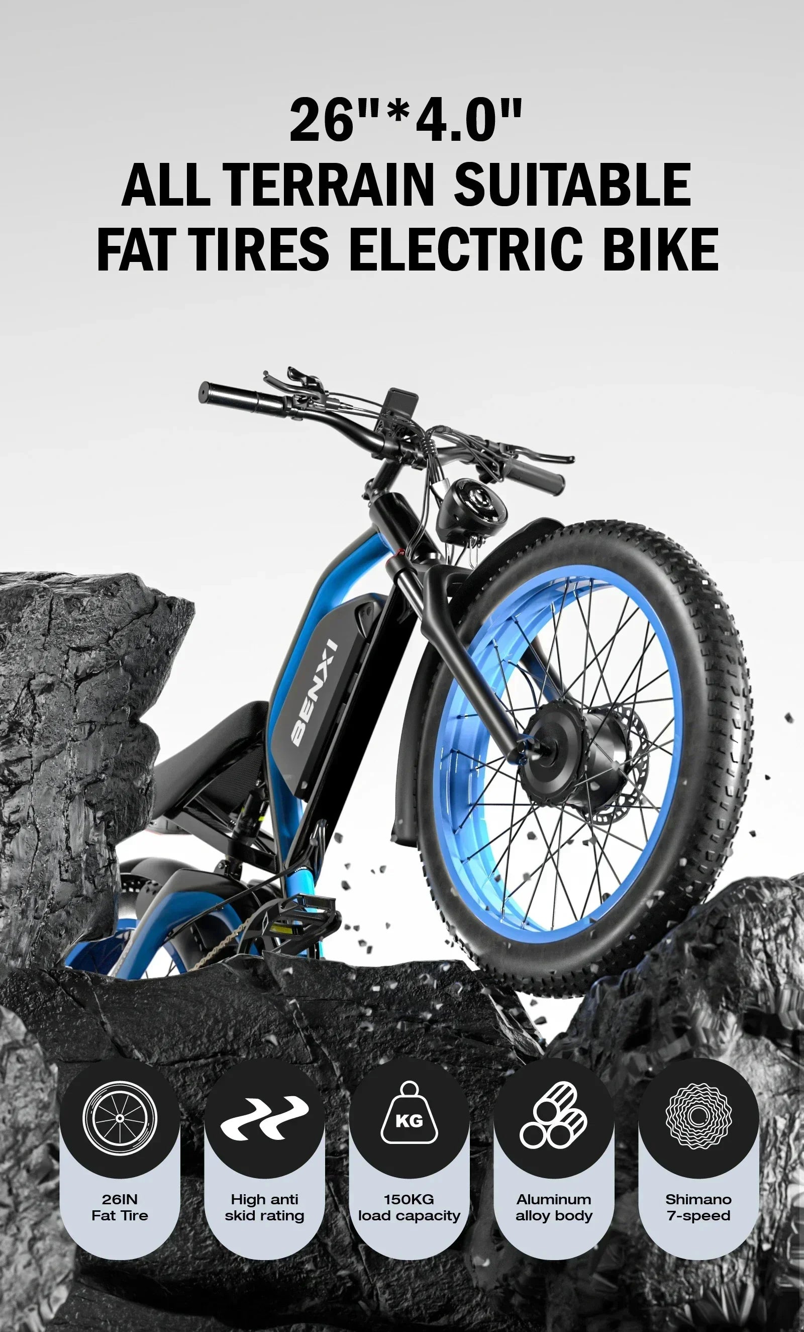 Electric bicycle 4000w motor 52v32ah battery 65km/h Electric bike 26 inch shock absorption mountain off-road mountain E-bike