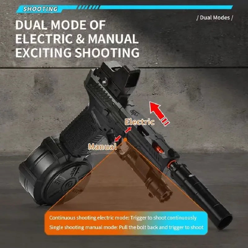 G17 Automatic Shooting Airsoft Pistol Toy Gun Hydrogel Electric Paintball Gun for Adults Boys Outdoor Cs Shooting Game hoot