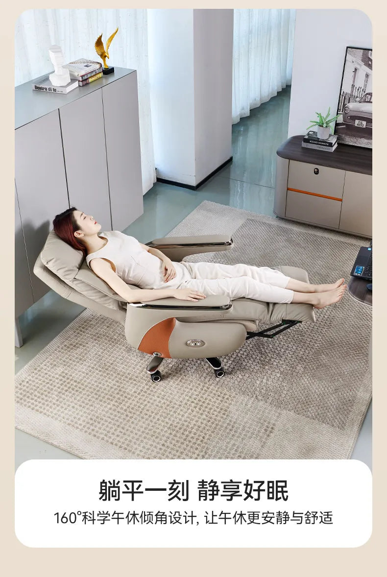 Luxury Electric Massage Executive Chair - Ergonomic Genuine Leather Gaming Office Desk Chair with Premium Design Furniture JT40