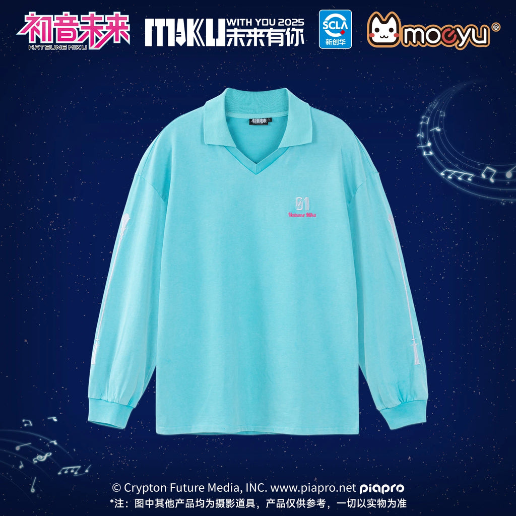 Moeyu Hatsune Miku T-Shirt Men Tee Women Full Sleeve T Shirt Anime Vocaloid Sweatshirt Outdoor Casual Student t-shirt Clothing